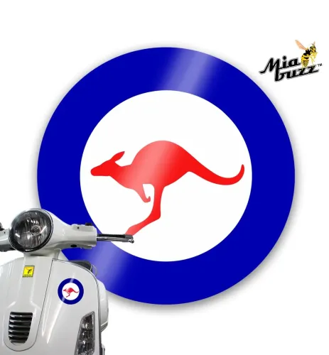 Australian Kangaroo on blue target style100 mm Decal Badge