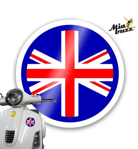 Union Jack flag 100 mm Round Mod style Decal